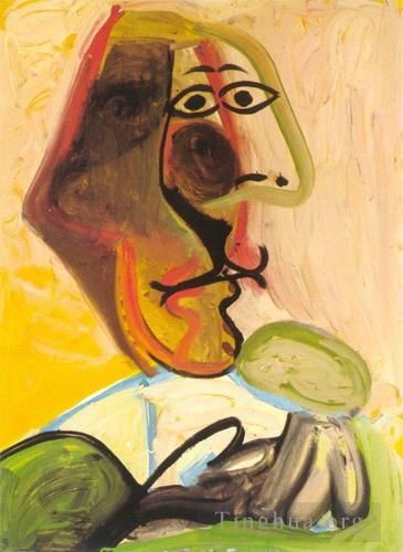 巴勃罗·毕加索 当代油画作品 -  《男人胸像,1971》